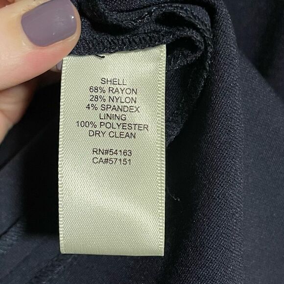 Eliza J- Women’s Navy Blue Fit Flare Stretch Short Sleeve Knee Length Dress, 16W - Picture 6 of 7